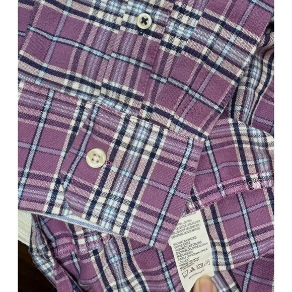 Izod Mens Purple Plaid Long Sleeve Button-Down Shirt - Size‎ XL - Picture 6 of 6